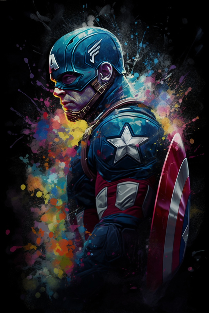 Captain America Splash Painting (---, ---, ---)
