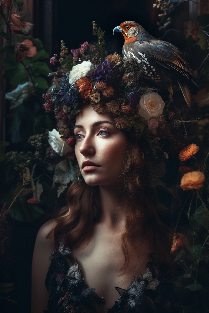 Flower Crown and Birds
