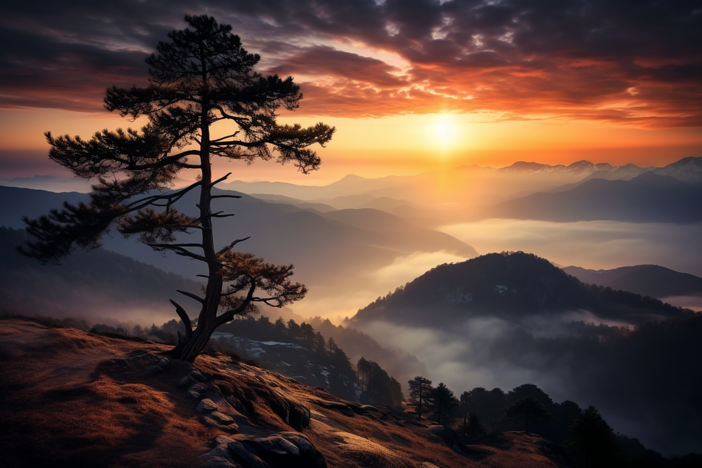 Lonely Tree Sunset (---, ---, ---)