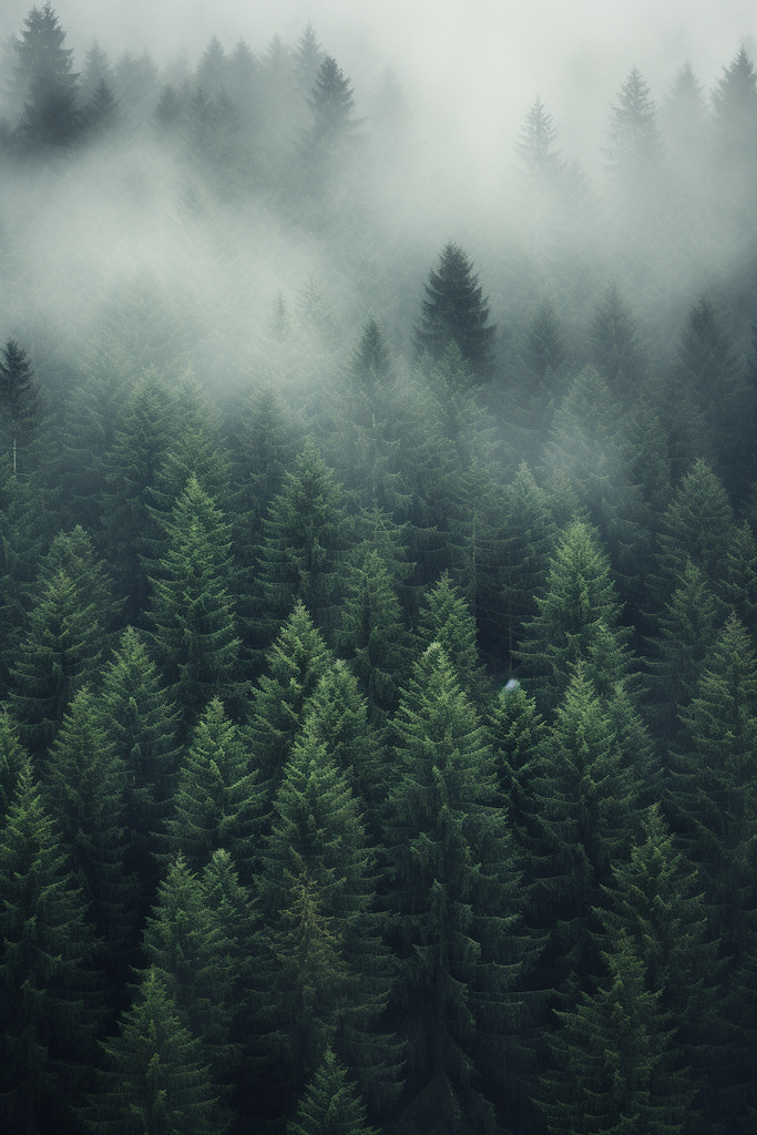 Foggy Pine Trees