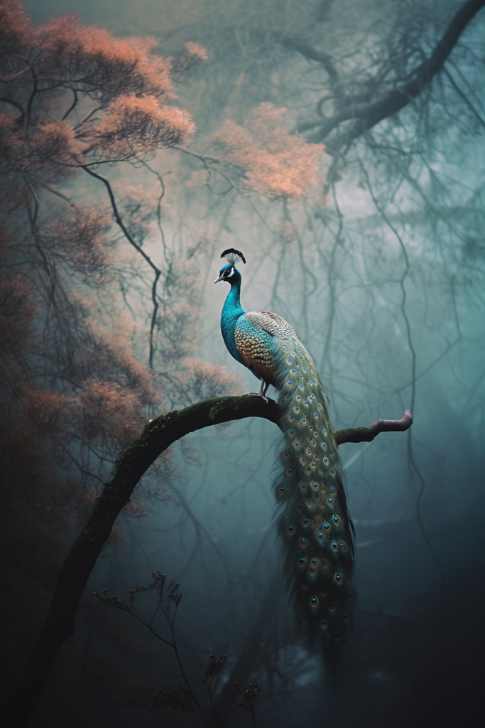Peacock in the Forest