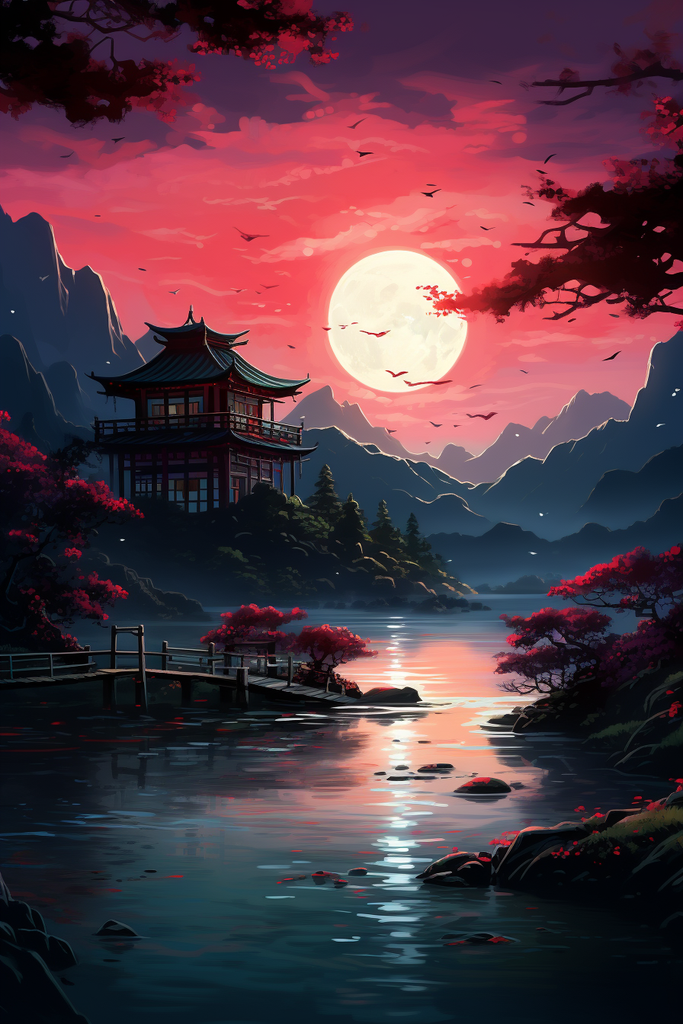 Sunset House Painting (---, ---, ---)