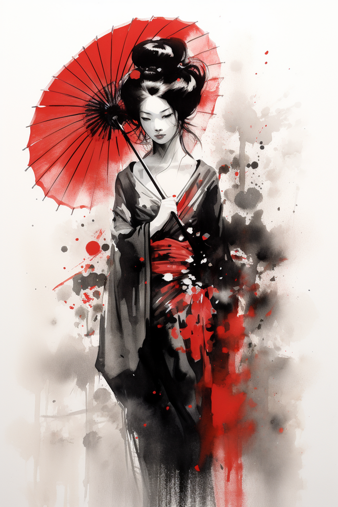 Sumi-e Geisha Front