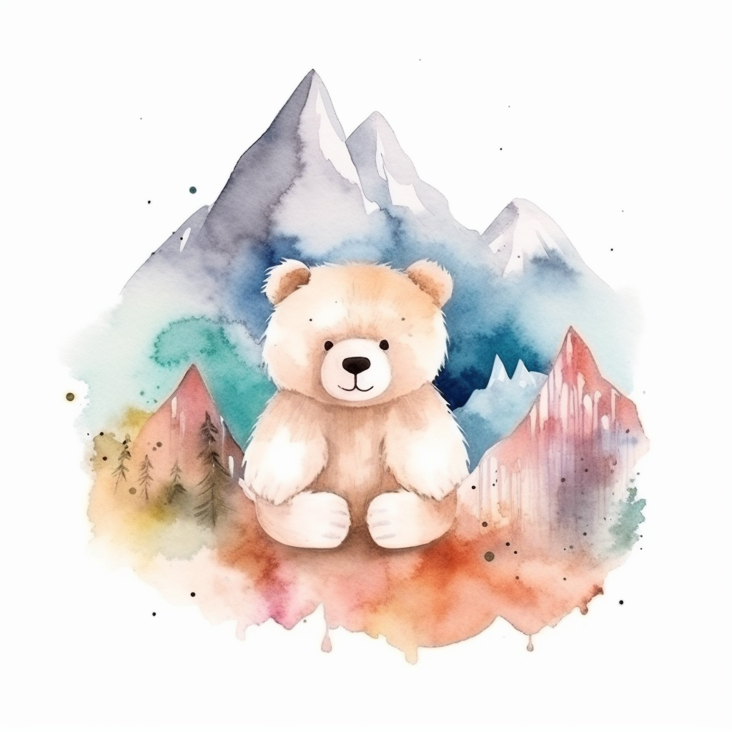 Beige Bear in Mountain