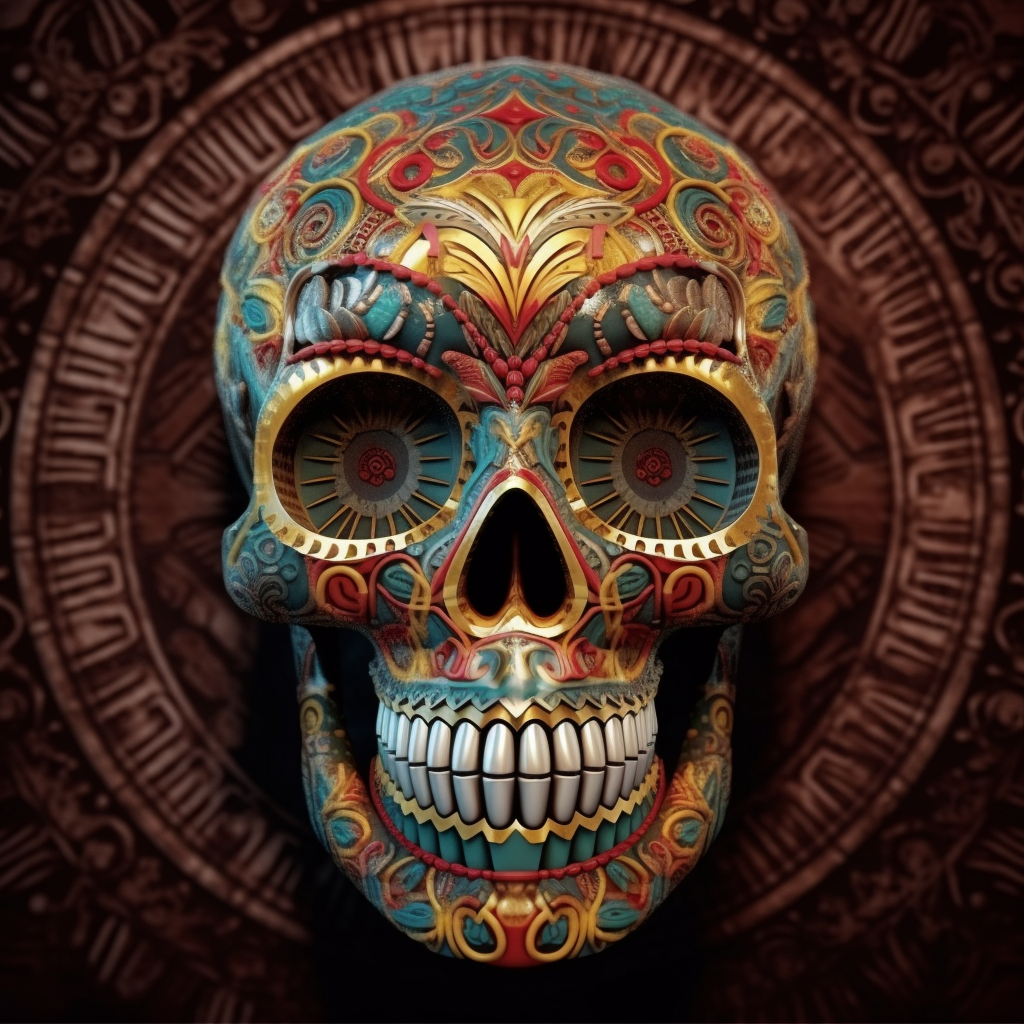 Skull Traditional Mayan Style