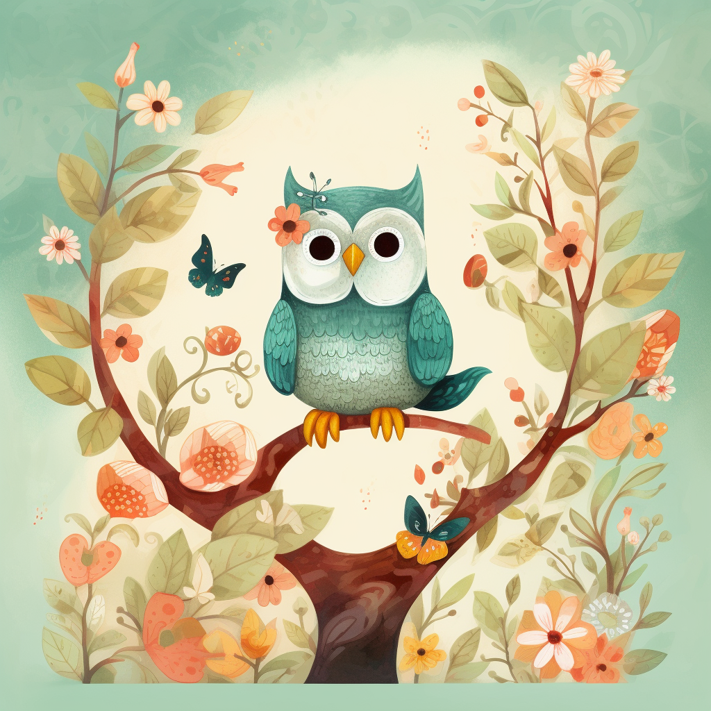 Hibou sur un Arbre