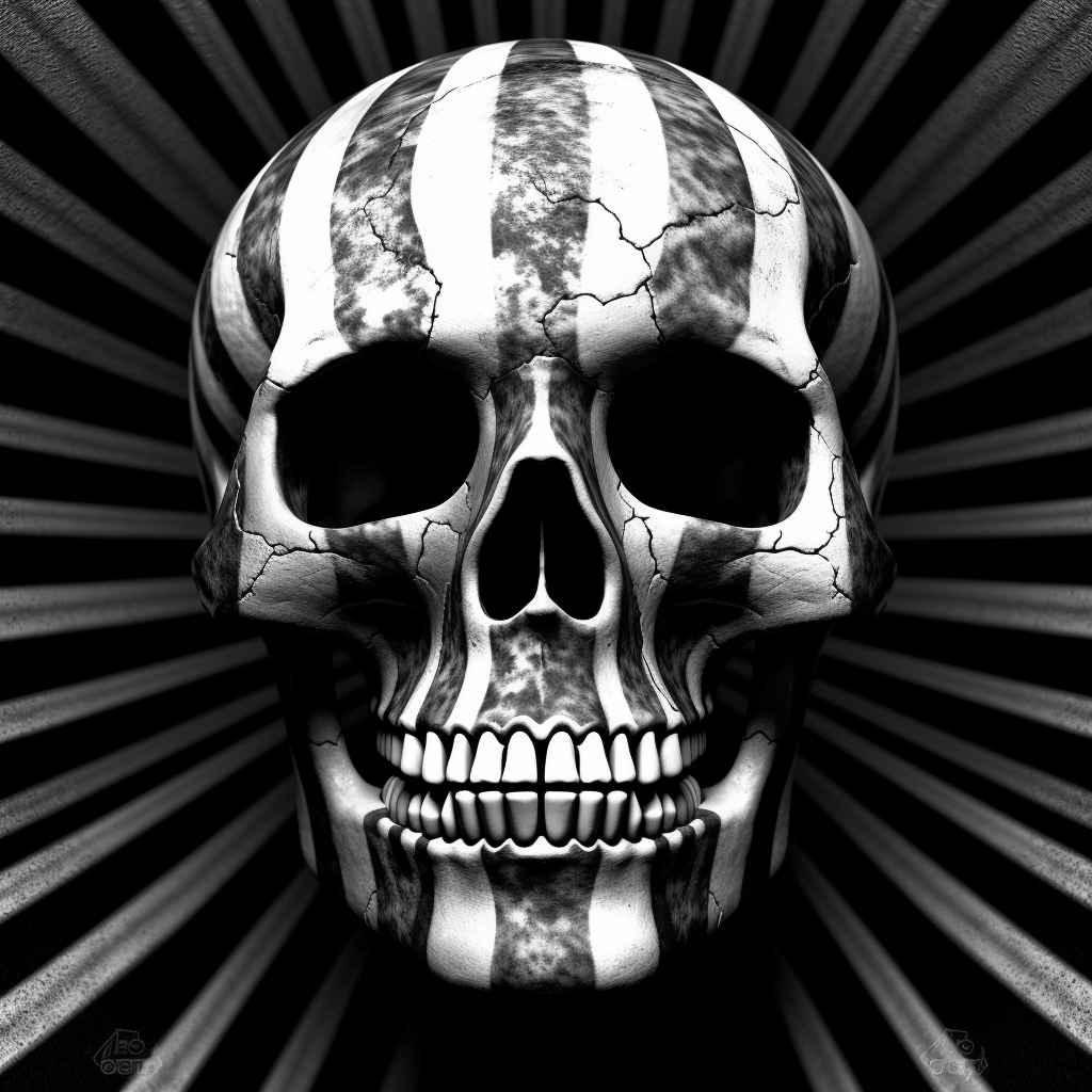 Skull Black & White Stripes