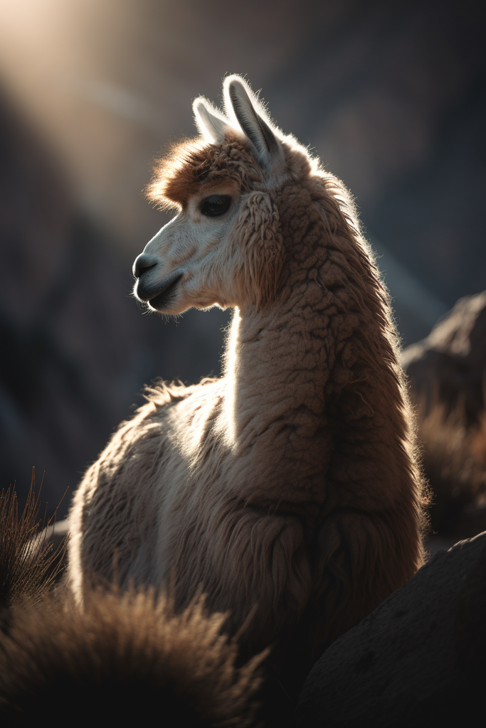 Alpaca Portrait Golden Hours
