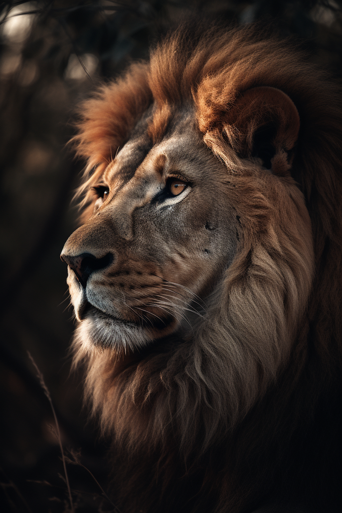 Lion Portrait Golden Hours