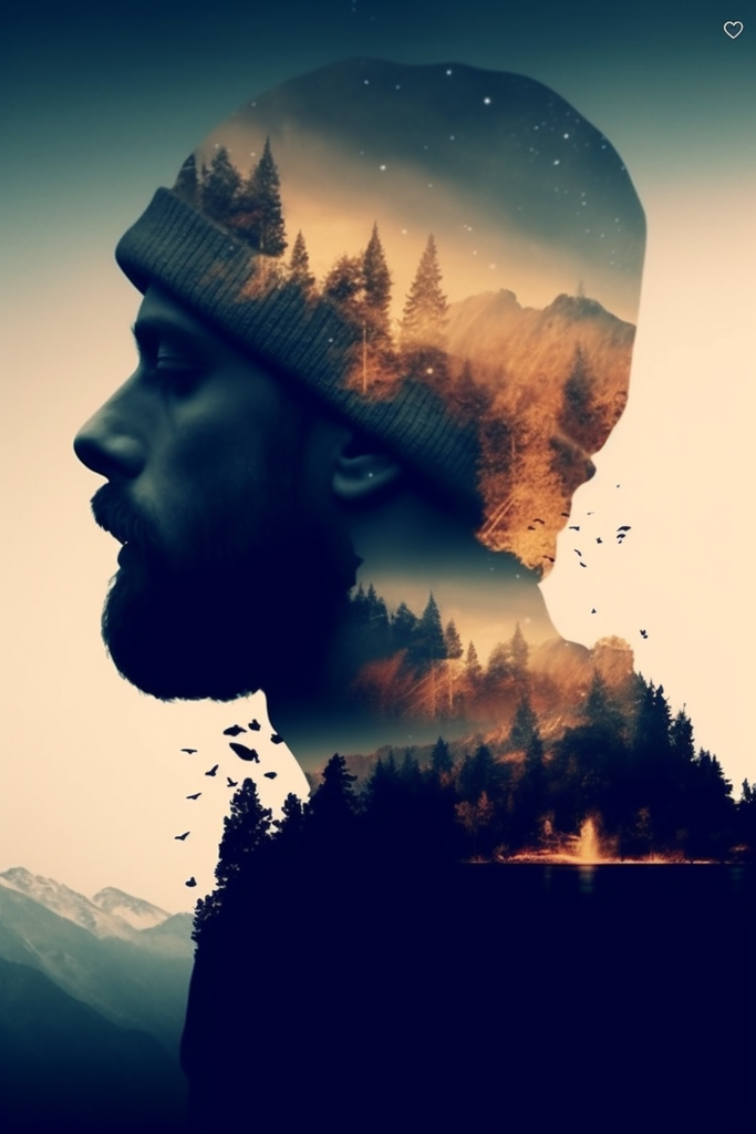 Man and Forest Sunset