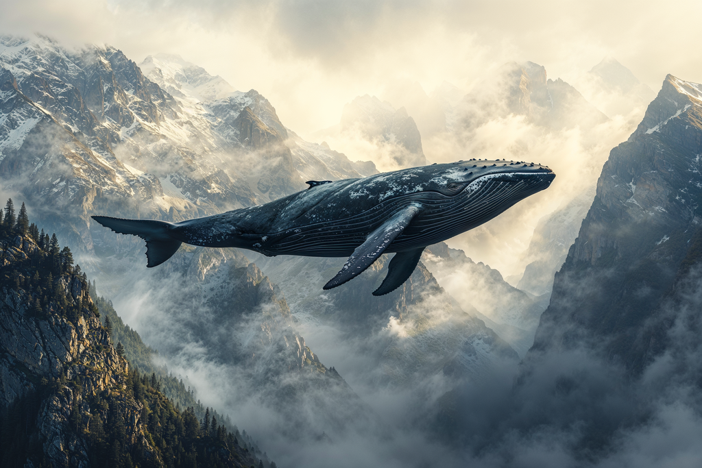 Whale over Mountains