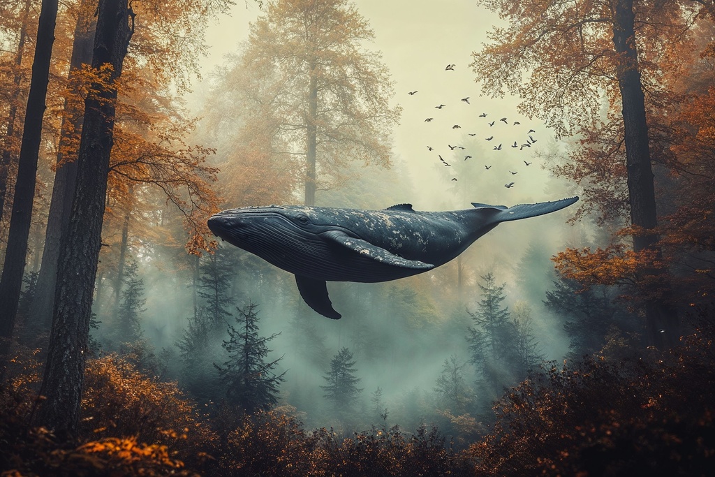Whale Autumn Forest