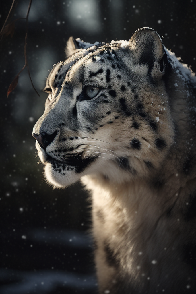 Snow Panther Portrait Golden Hours (---, ---, ---)