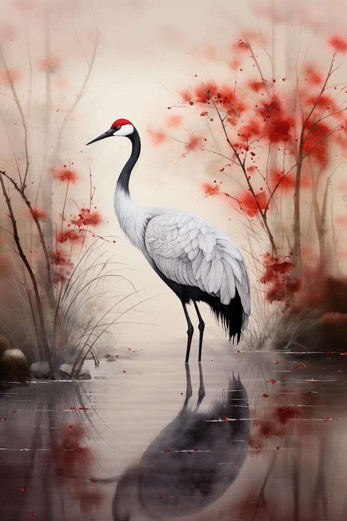 Red Crowned Crane