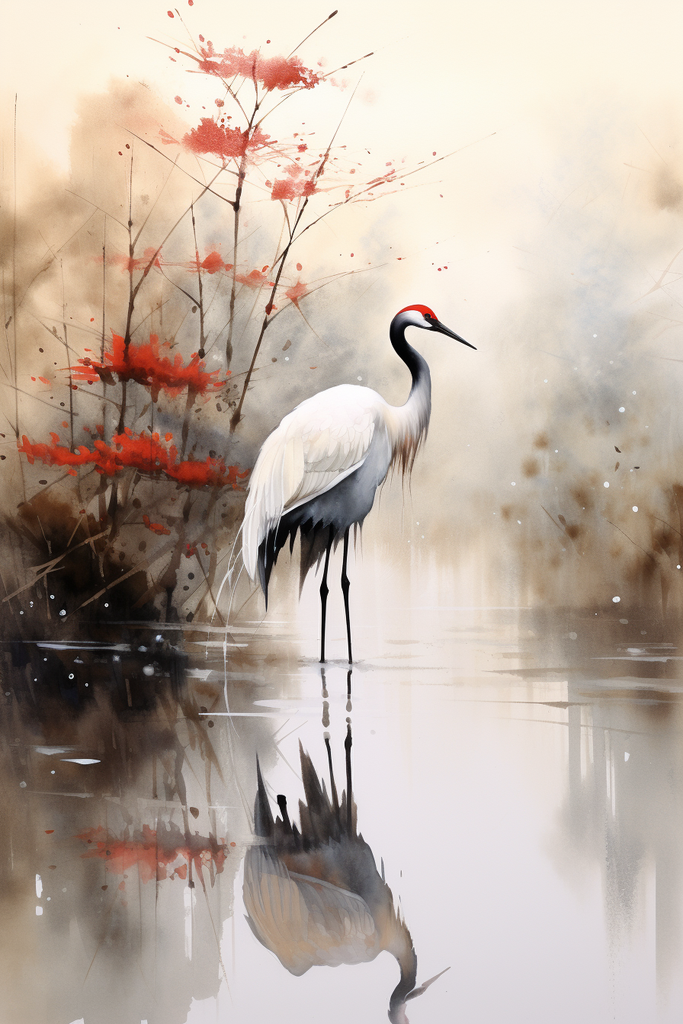 Red Crowned Crane Left