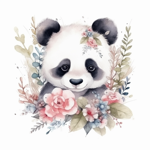 Panda Pink Flowers
