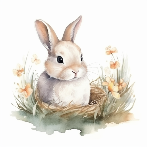 Rabbit in Nest