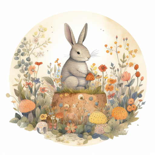 Rabbit and Mushrooms