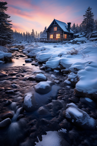 Snowy Chalet in Switzerland