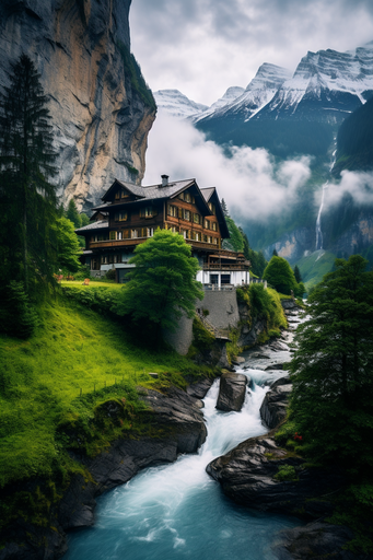 Cliff Chalet in Switzerland