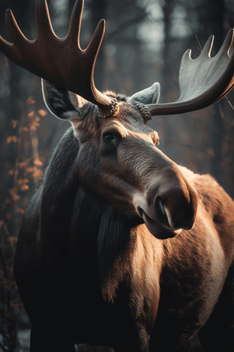 Moose Portrait Golden Hours