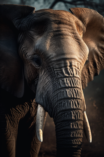 Elephant Portrait Golden Hours