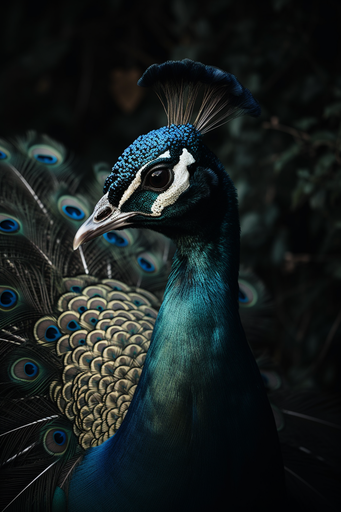 Peacock Portrait Golden Hours
