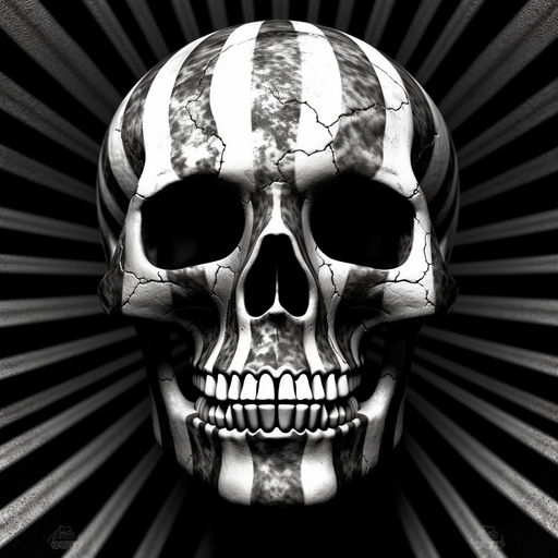 Skull Black and White Stripes