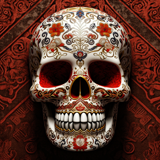 Skull Traditional Japanese Floral Style
